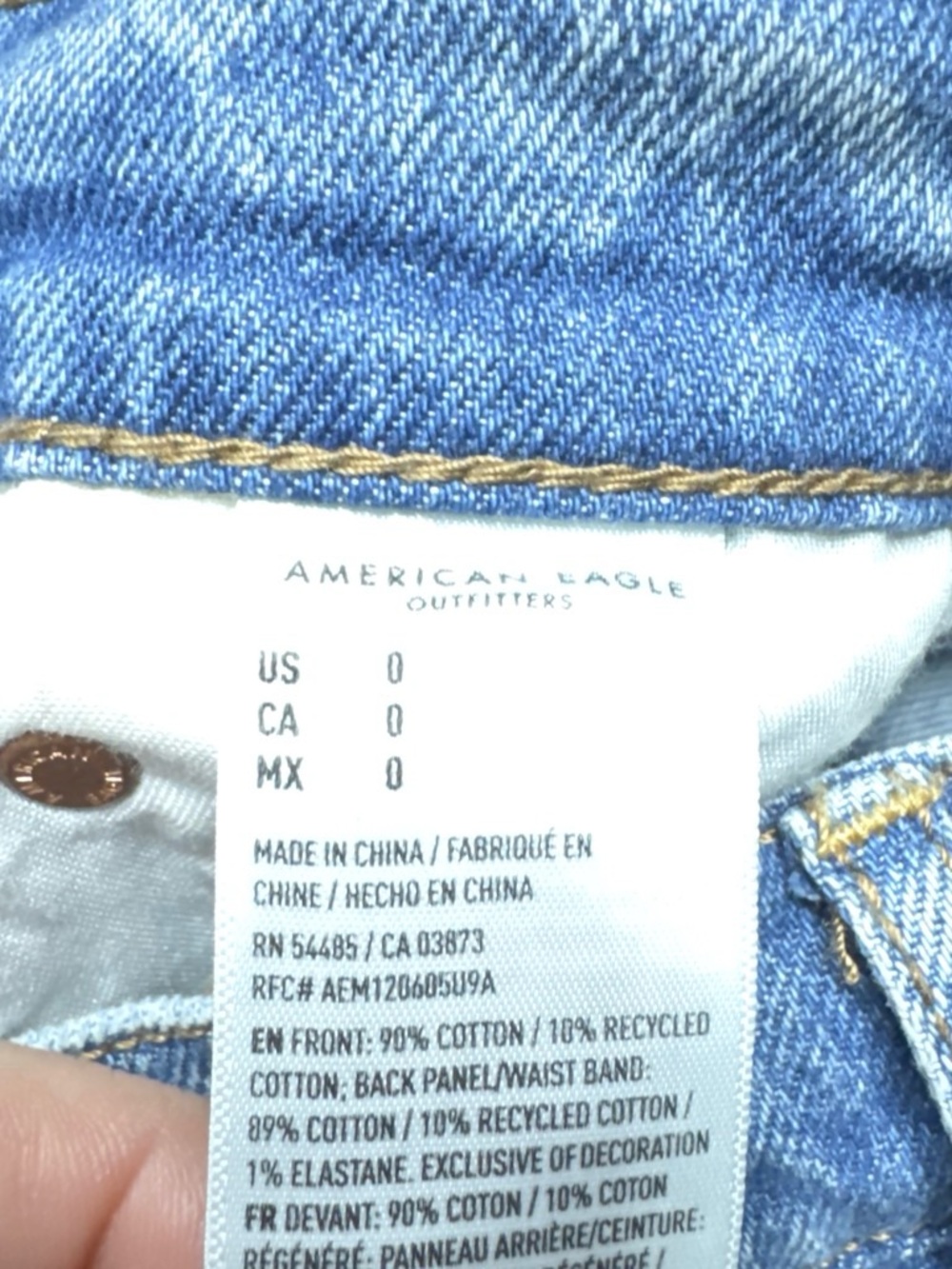 American Eagle Outfitters Distressed Light Blue Jean Shorts - Picture 4 of 4